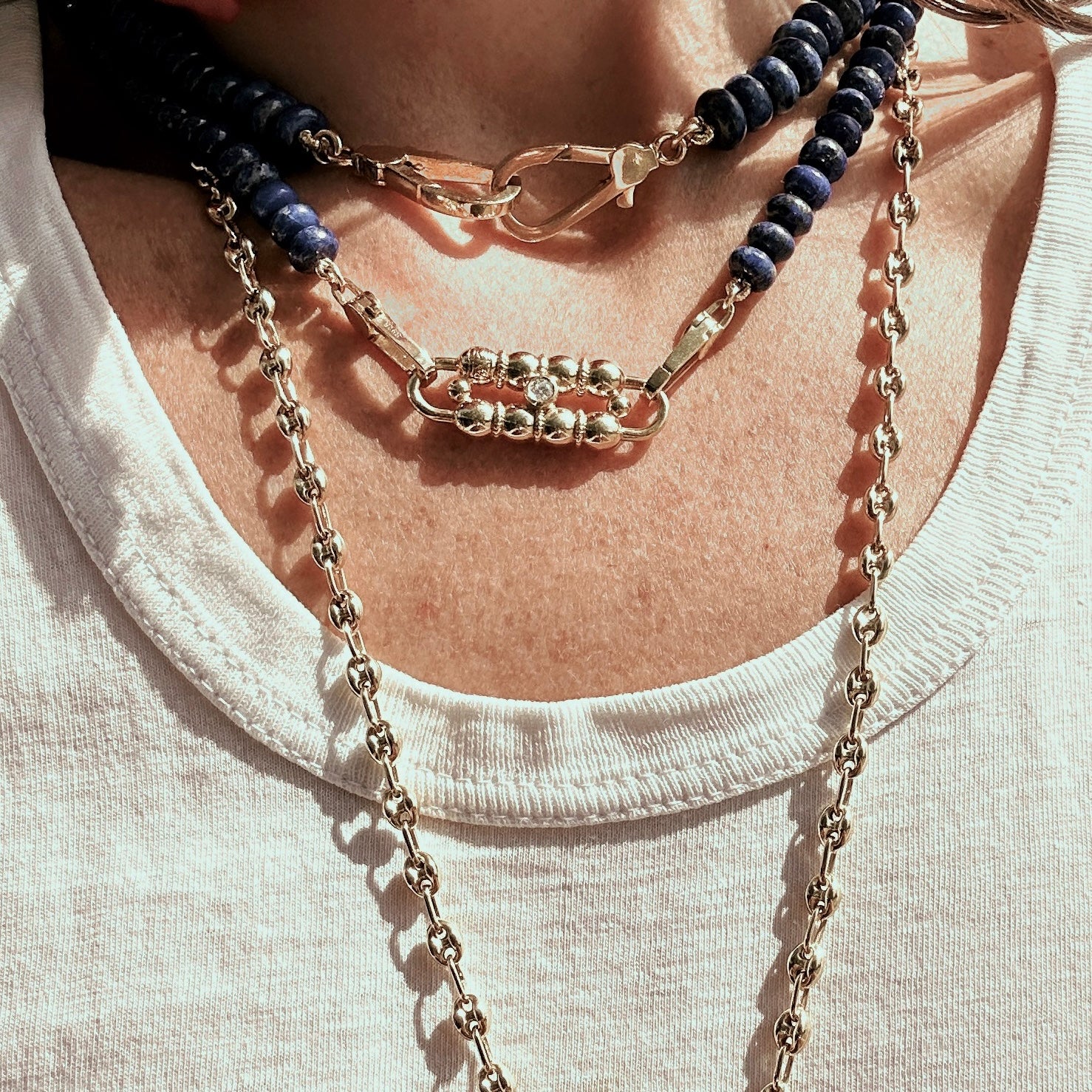 Load image into Gallery viewer, Double Clip CONNECT Necklace - Lapis Lazuli