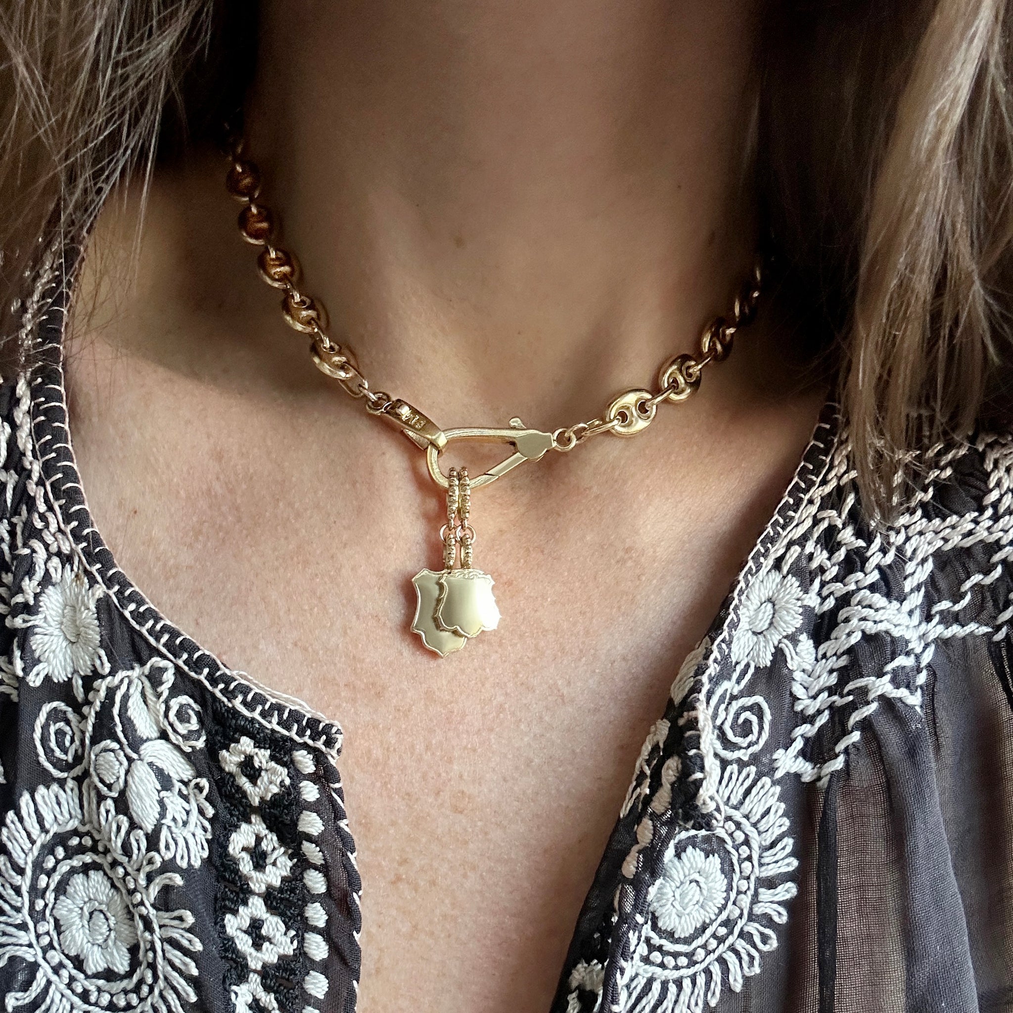 Load image into Gallery viewer, “LOVE LOCK” Necklace- MIDI Puffy Mariner