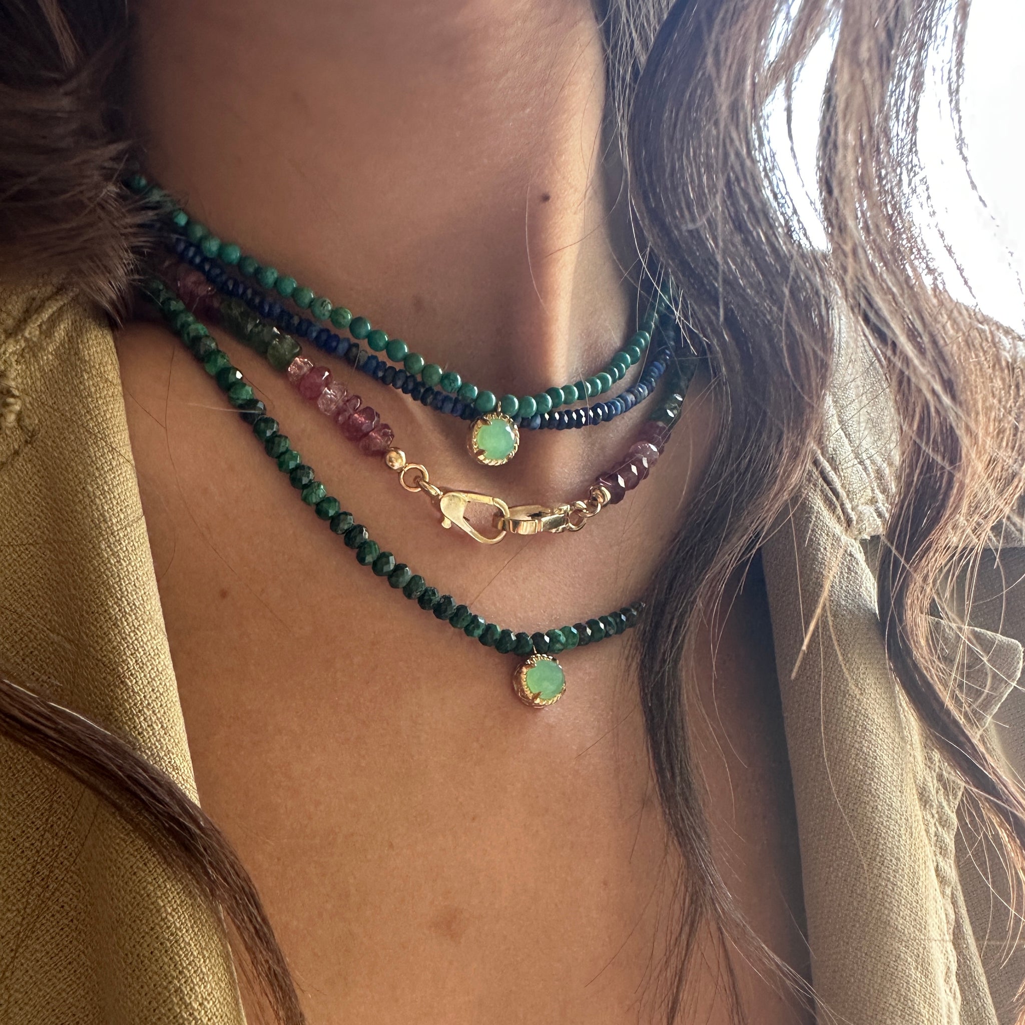 Load image into Gallery viewer, Watermelon Tourmaline Petit Love Lock Necklace