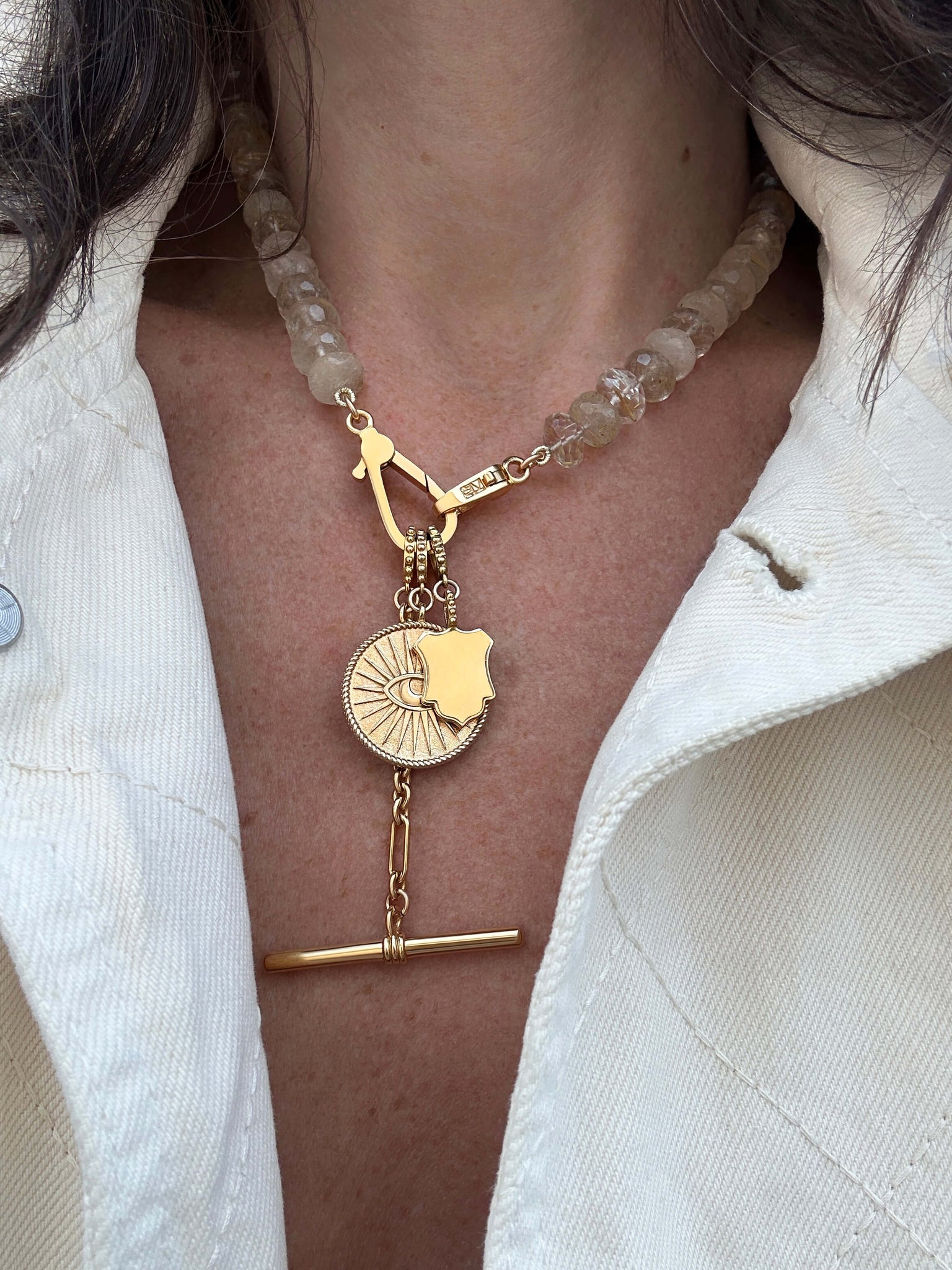 Load image into Gallery viewer, Rutilated Quartz “LOVE LOCK” Necklace