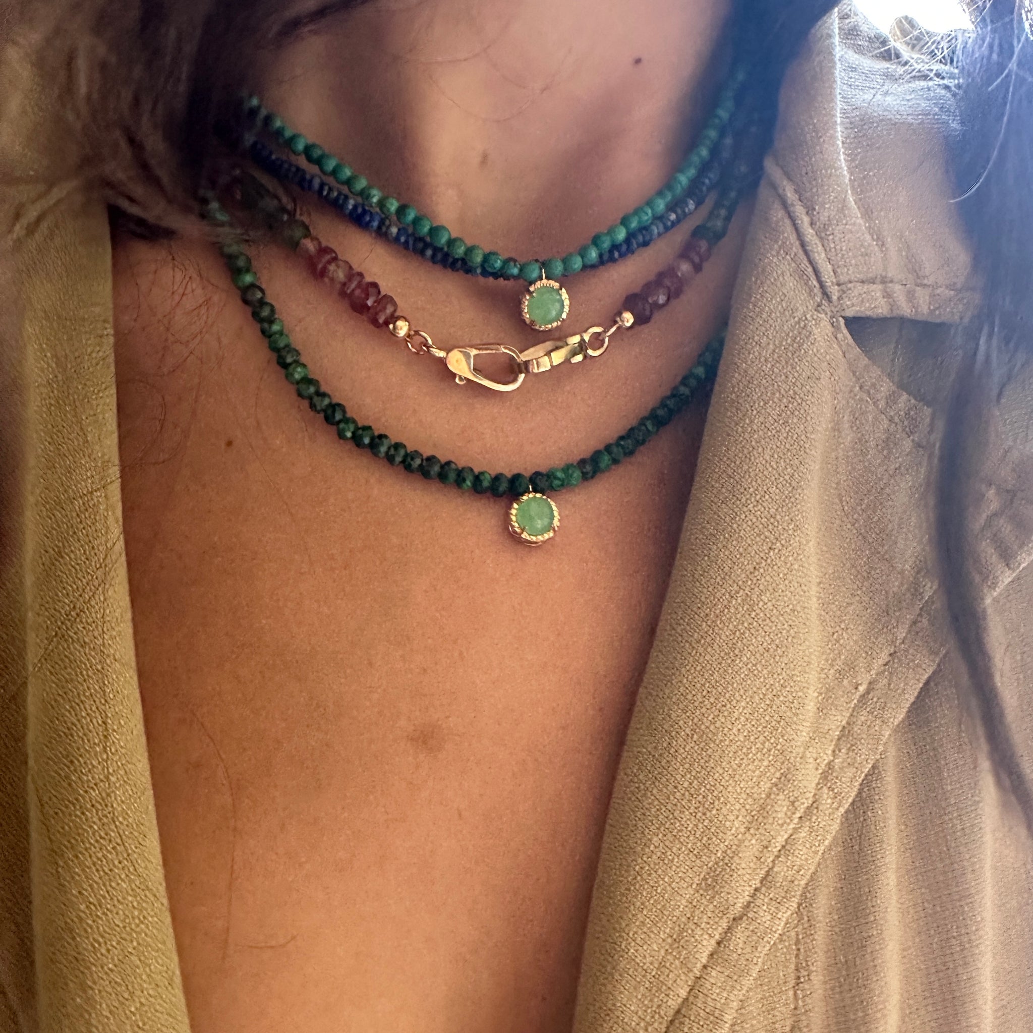 Load image into Gallery viewer, Watermelon Tourmaline Petit Love Lock Necklace