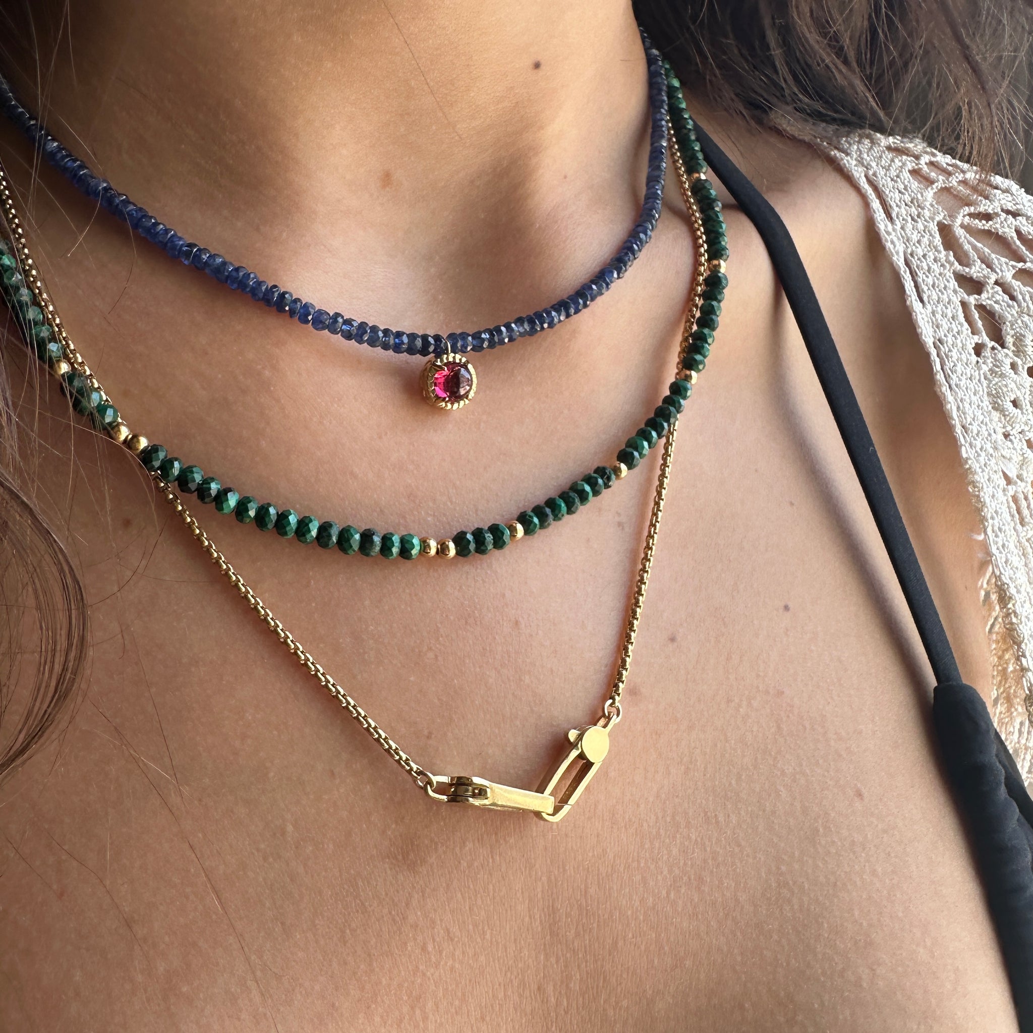 Load image into Gallery viewer, Tiny Beads Malachite Necklace