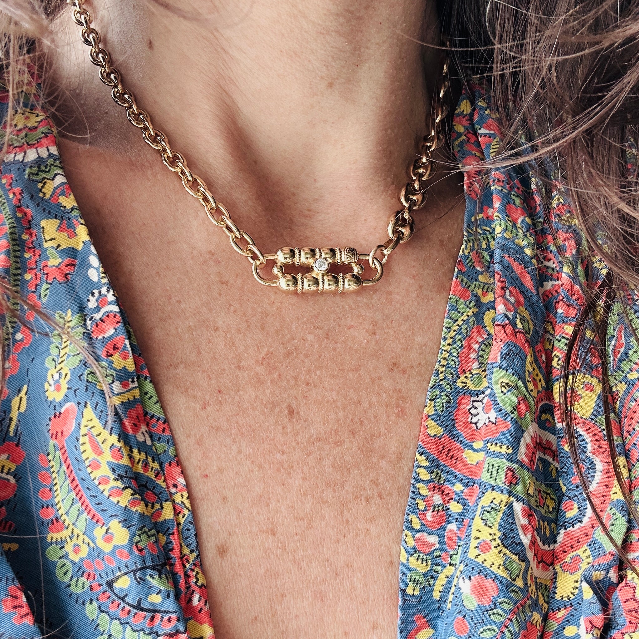 Load image into Gallery viewer, Multi Chain CONNECT BAR Necklace