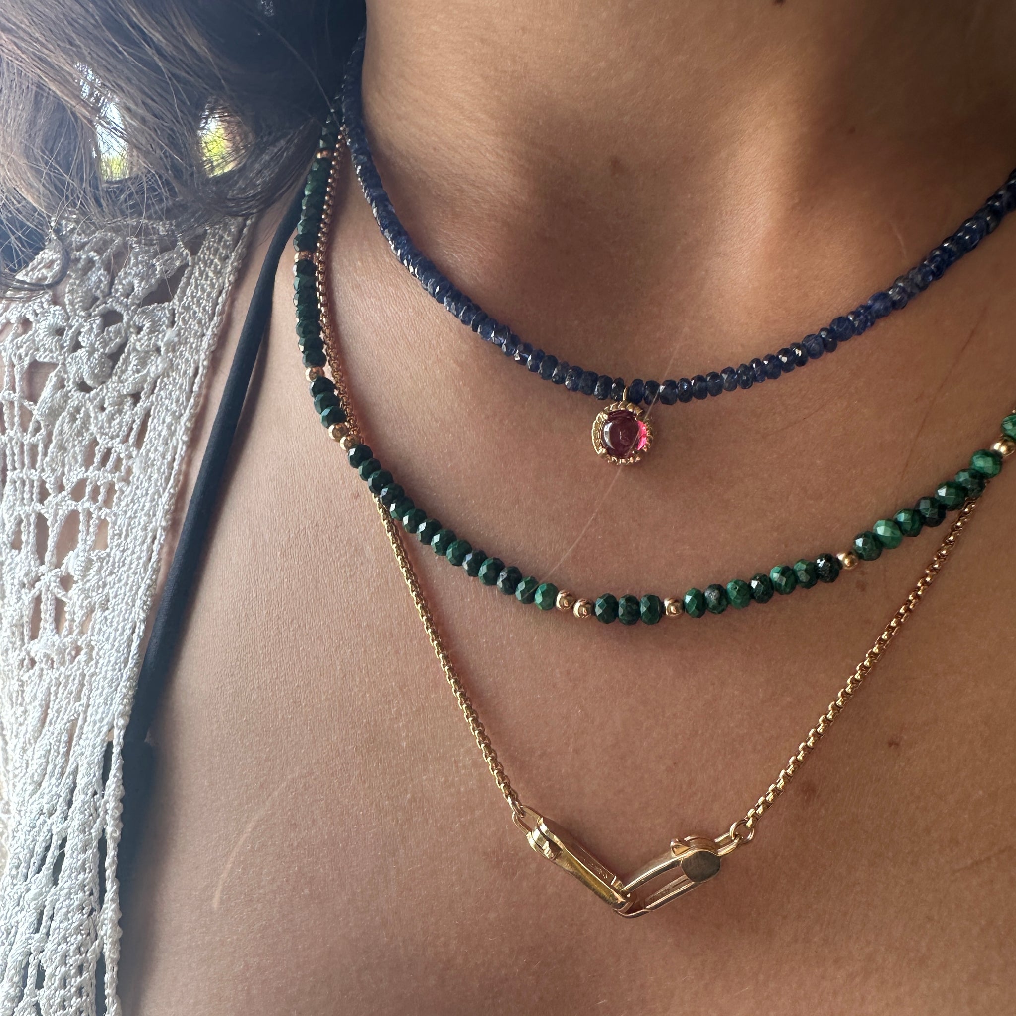 Load image into Gallery viewer, Tiny Beads Malachite Necklace