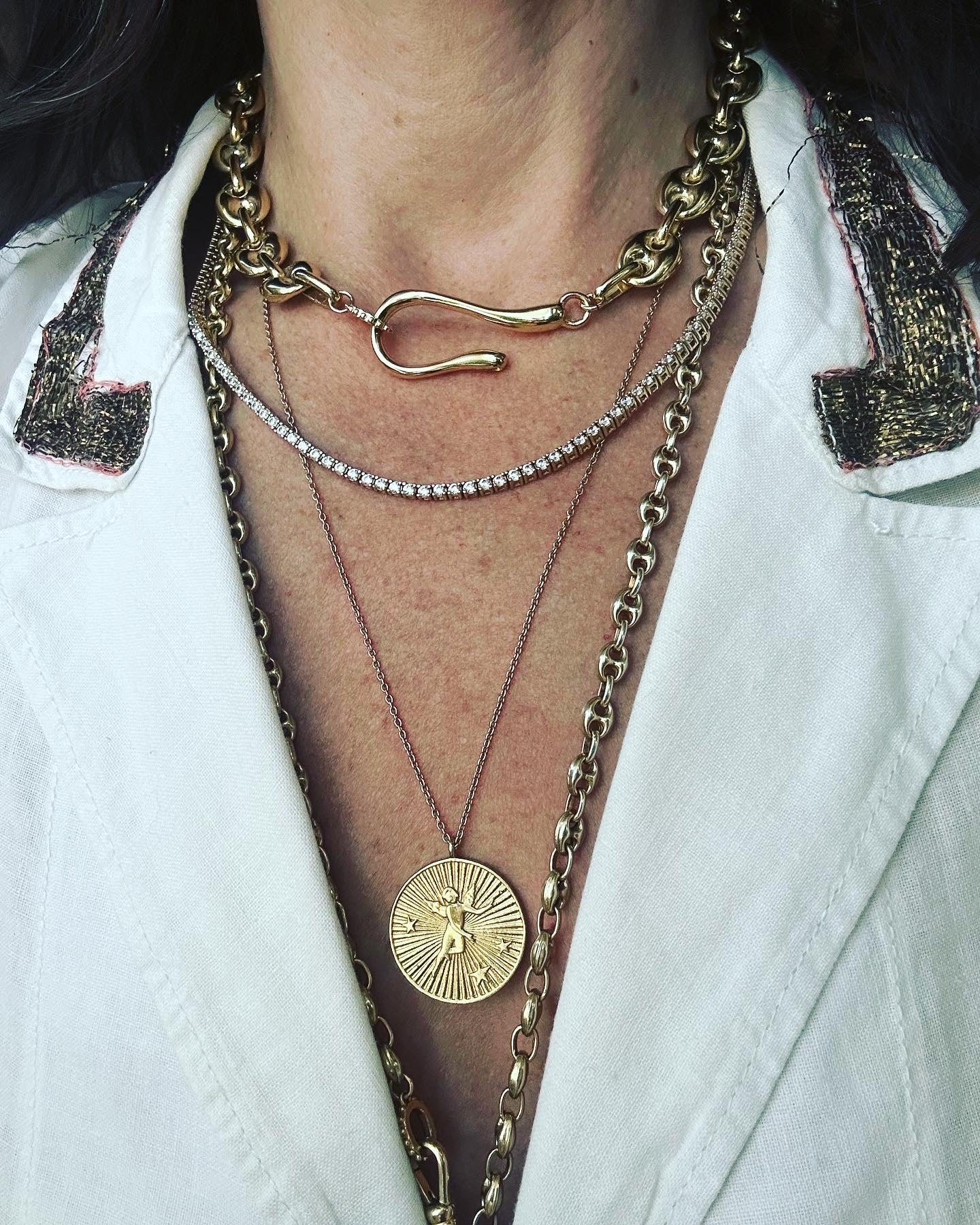 Load image into Gallery viewer, Puffy Mariner Hook + Loop Necklace- Large