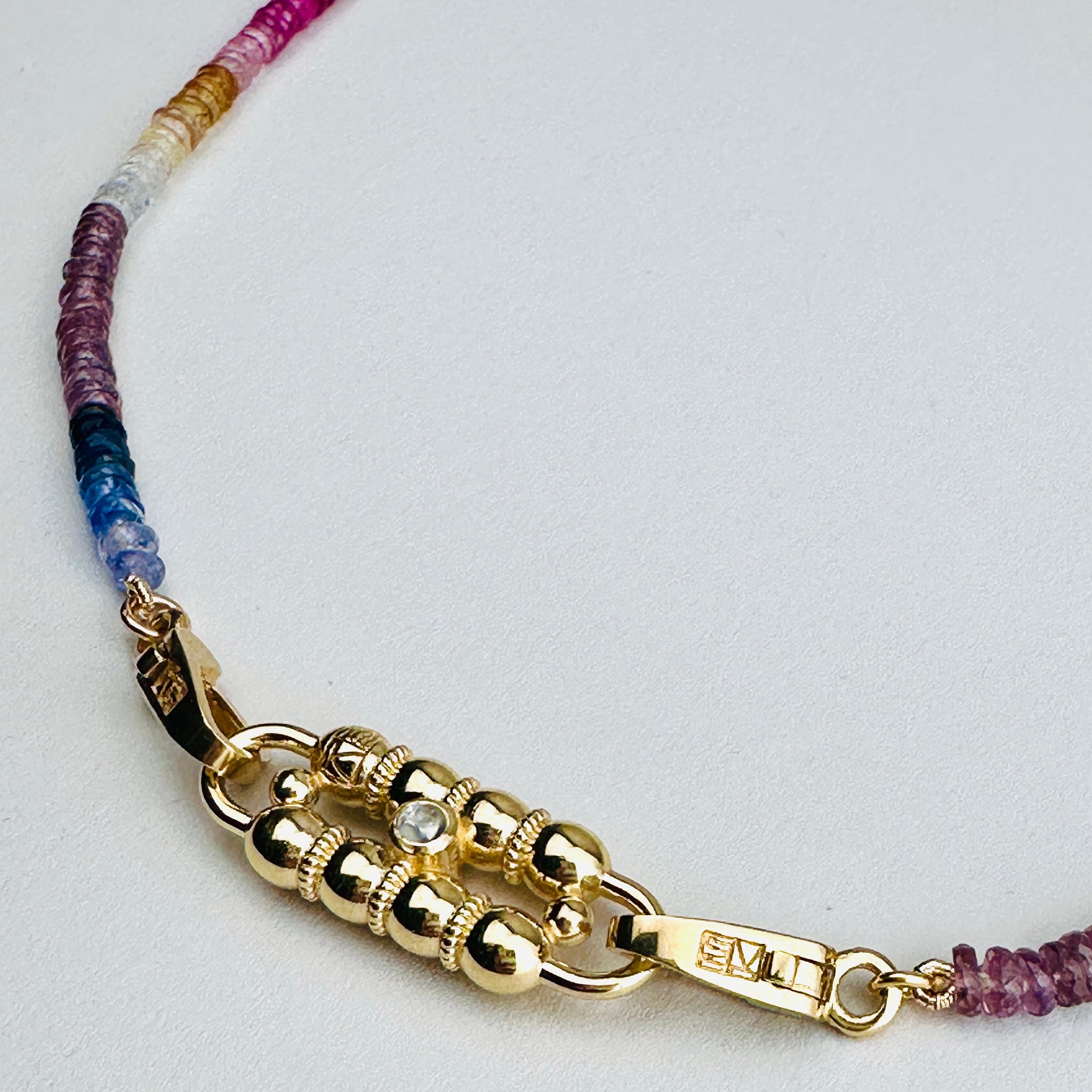 Load image into Gallery viewer, Rainbow Double Clip CONNECT BAR Necklace