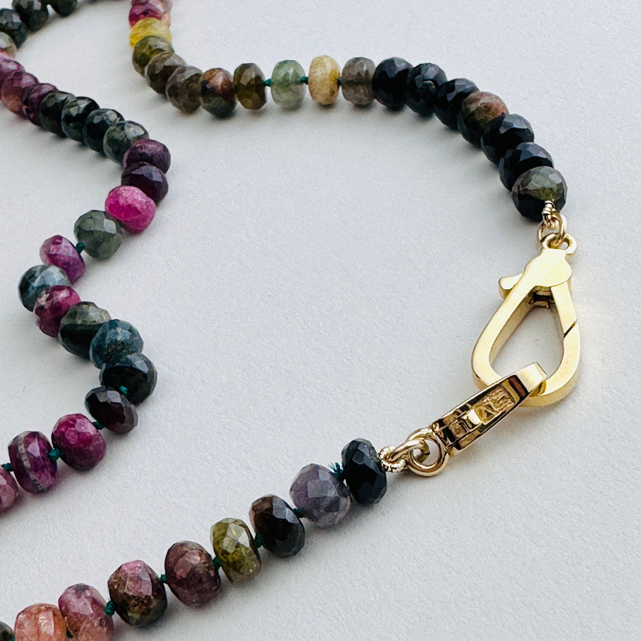 Load image into Gallery viewer, Tourmaline Love Lock Waterfall Charm Necklace