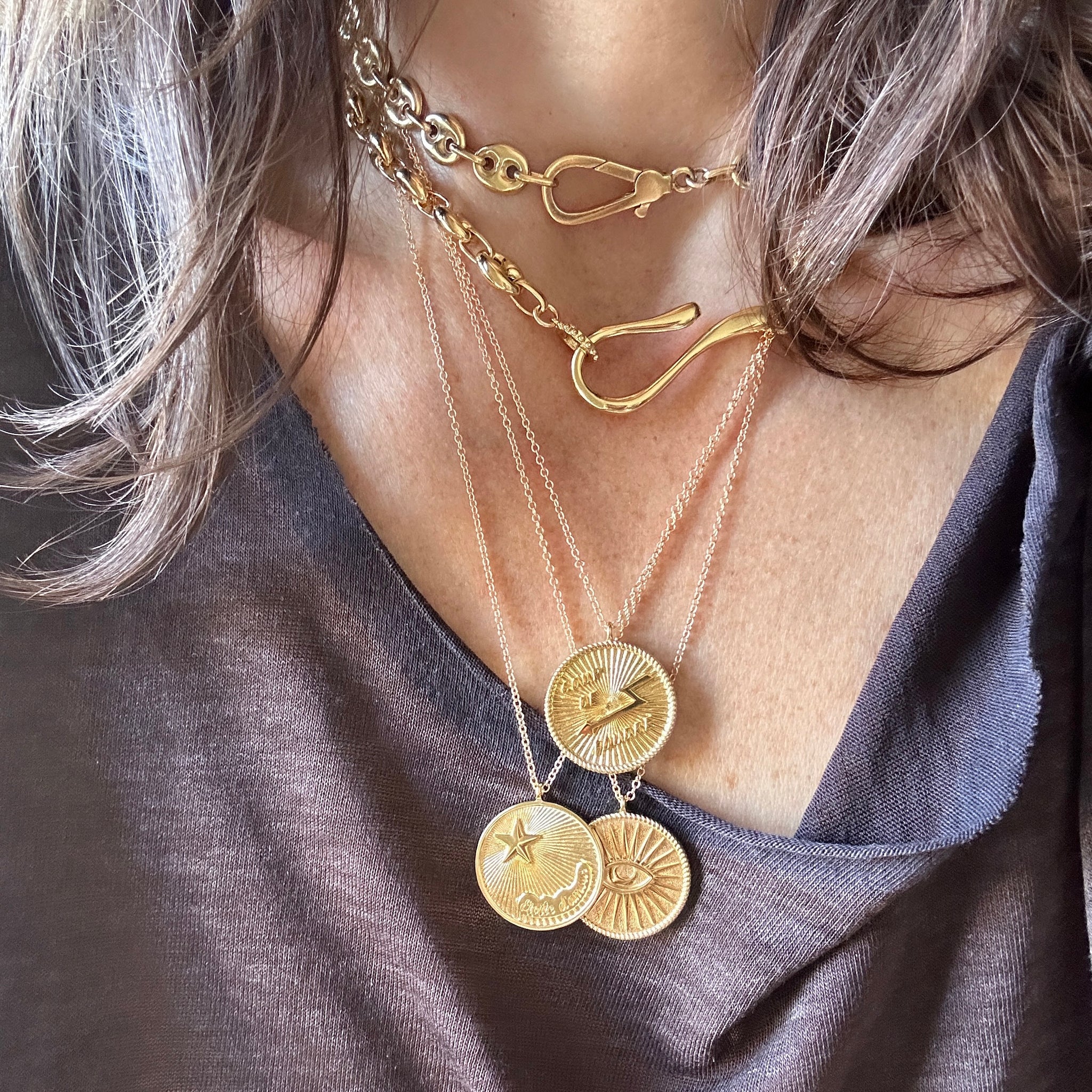 Load image into Gallery viewer, LOVE TOKEN Necklace
: “ALL SEEING EYE”