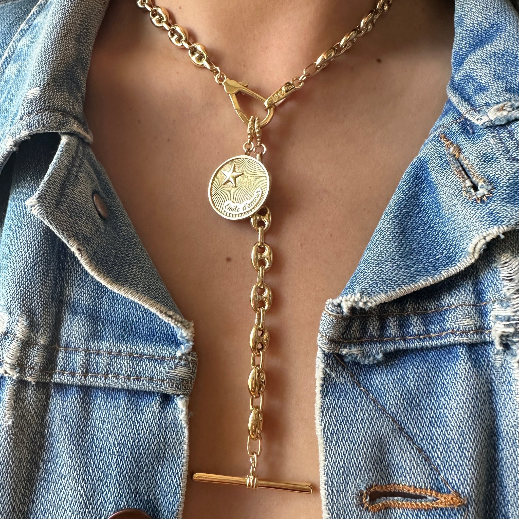 Load image into Gallery viewer, “LOVE LOCK” Etoile D'Amour Waterfall Necklace