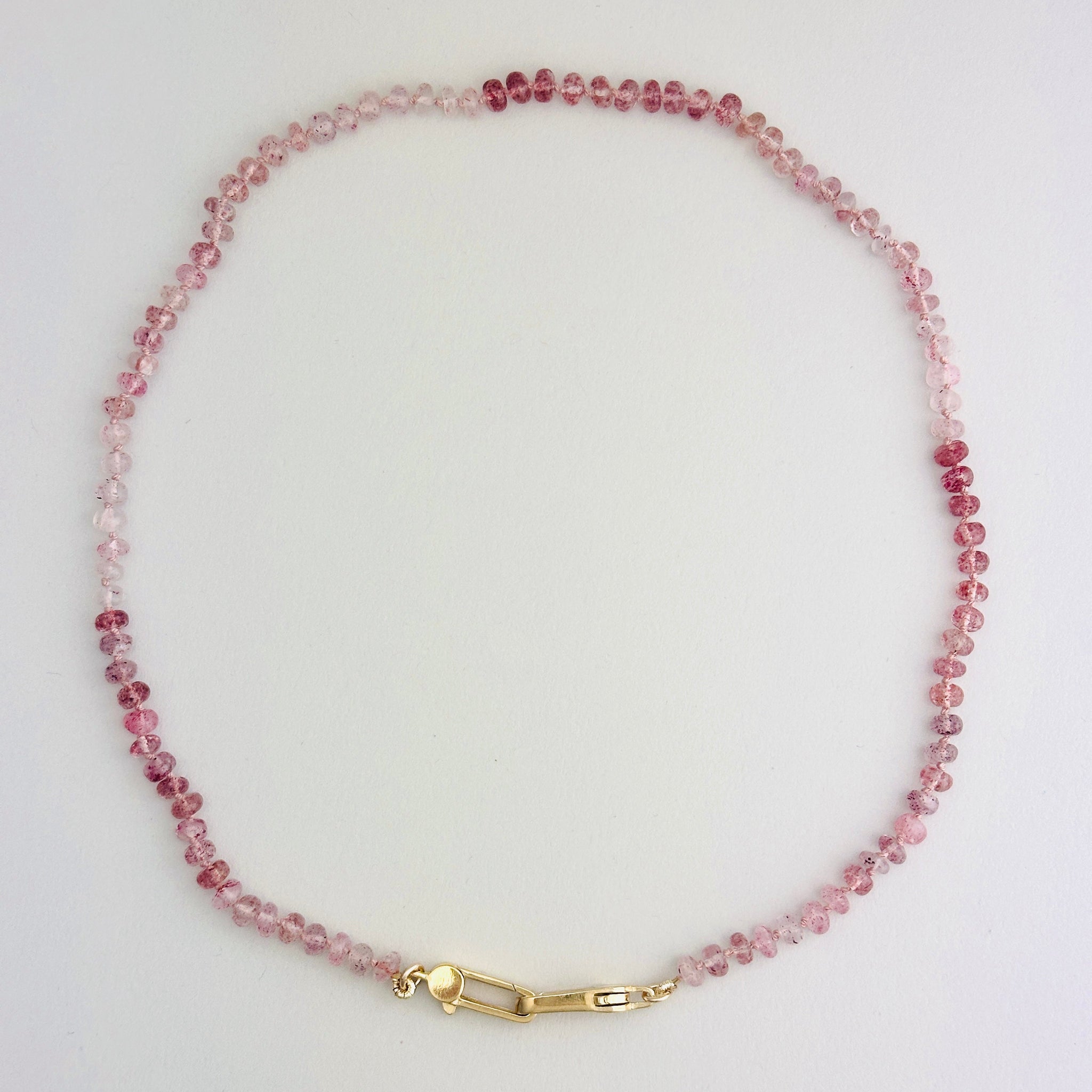 Load image into Gallery viewer, Pink Quartz Double Clip CONNECT BAR Necklace