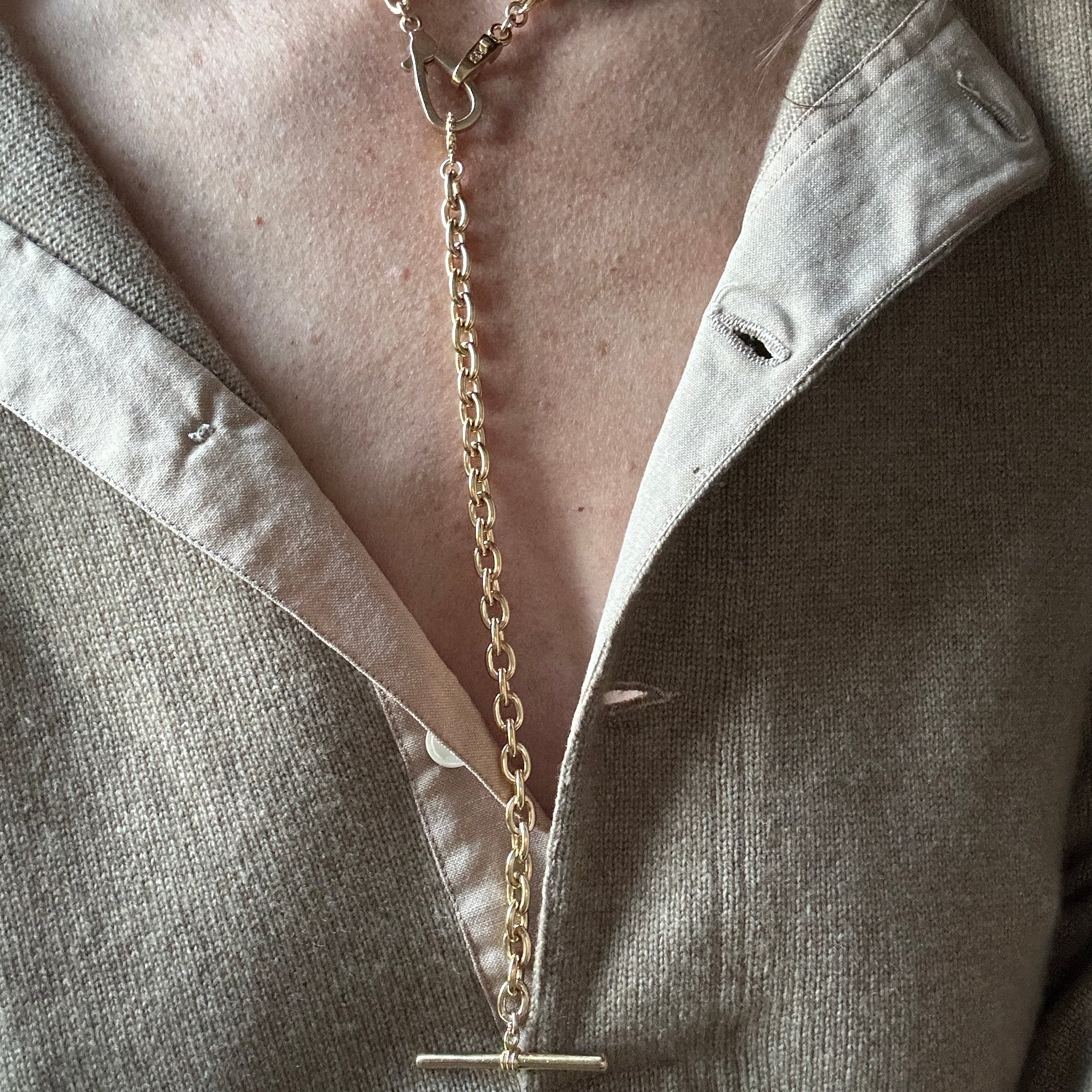 Load image into Gallery viewer, The Cable Love Lock Y Necklace