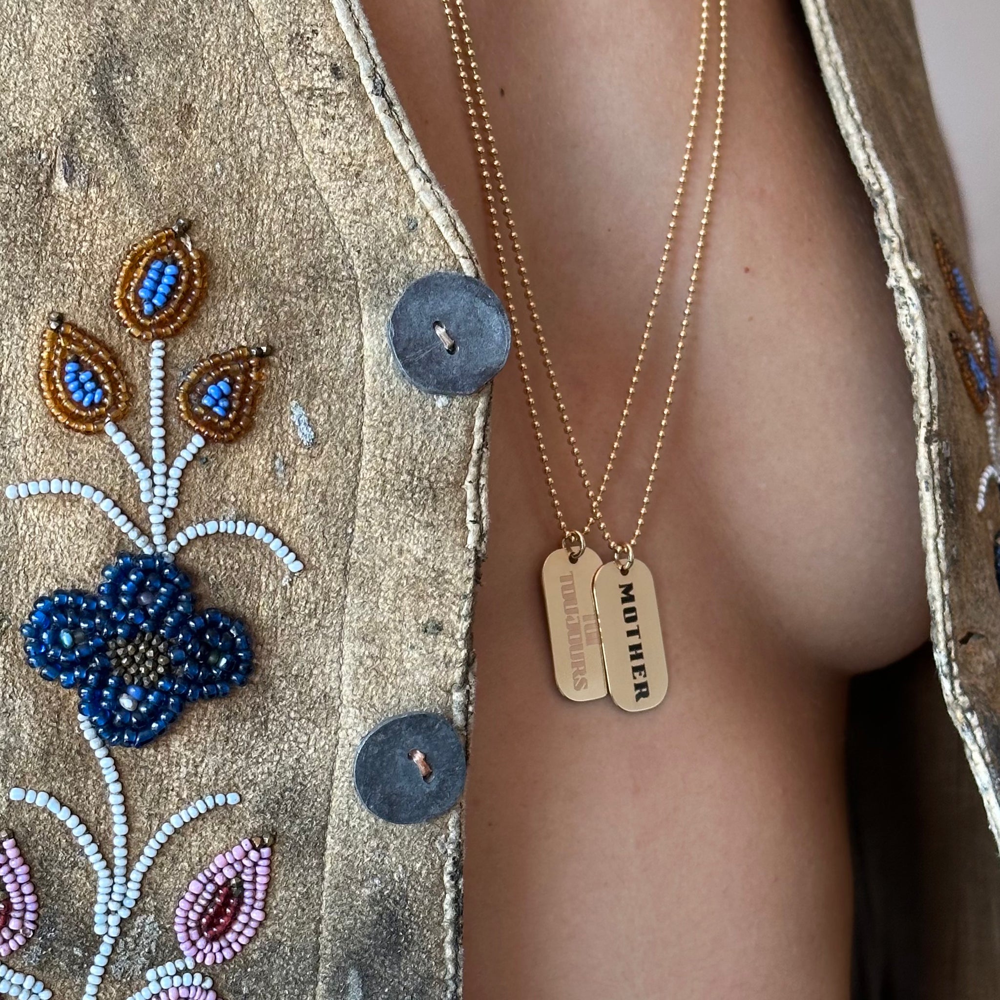 Load image into Gallery viewer, MOTHER + TOI TOUJOURS DOG TAG Necklace