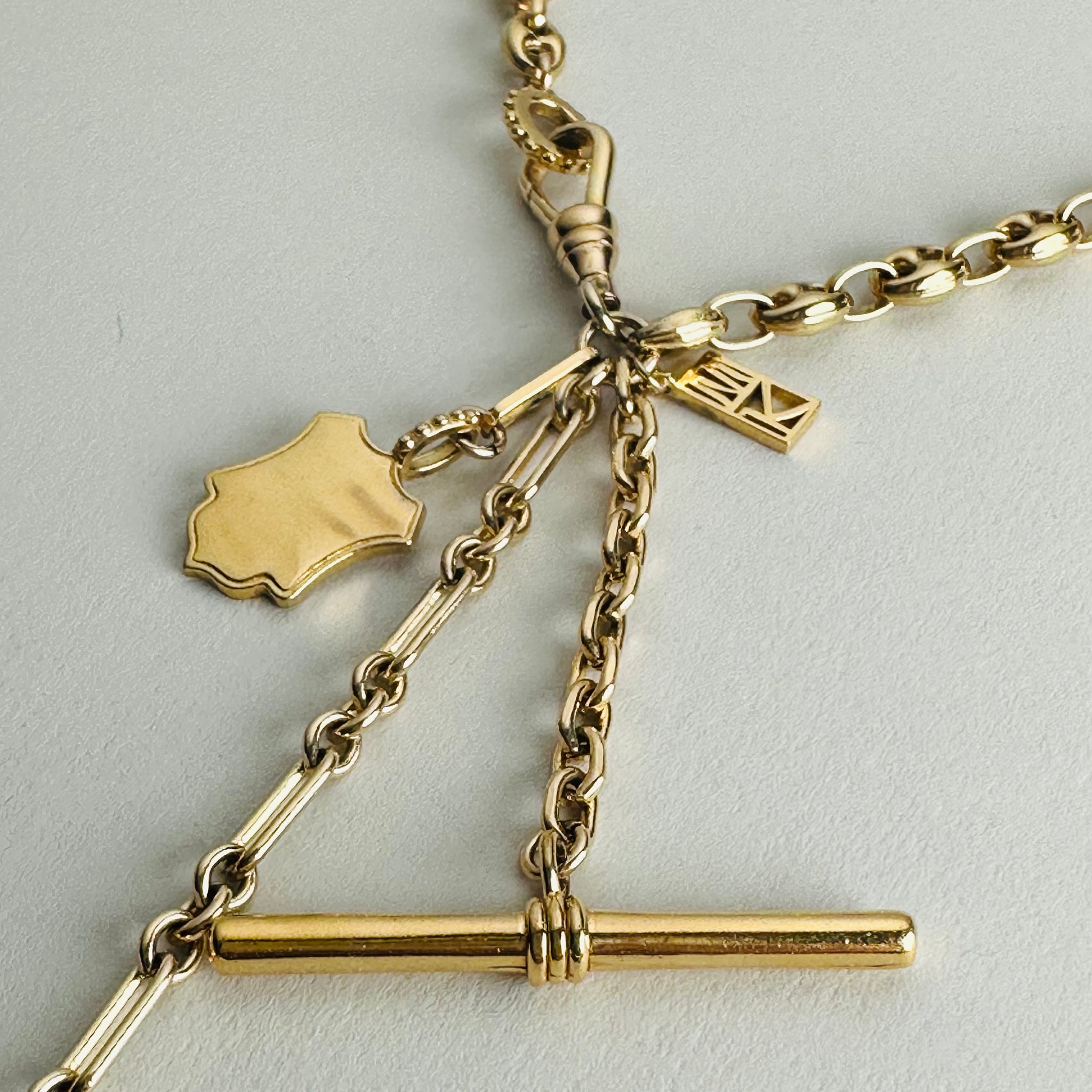 Load image into Gallery viewer, Puffy Mariner Sundial + Shield Fob Necklace