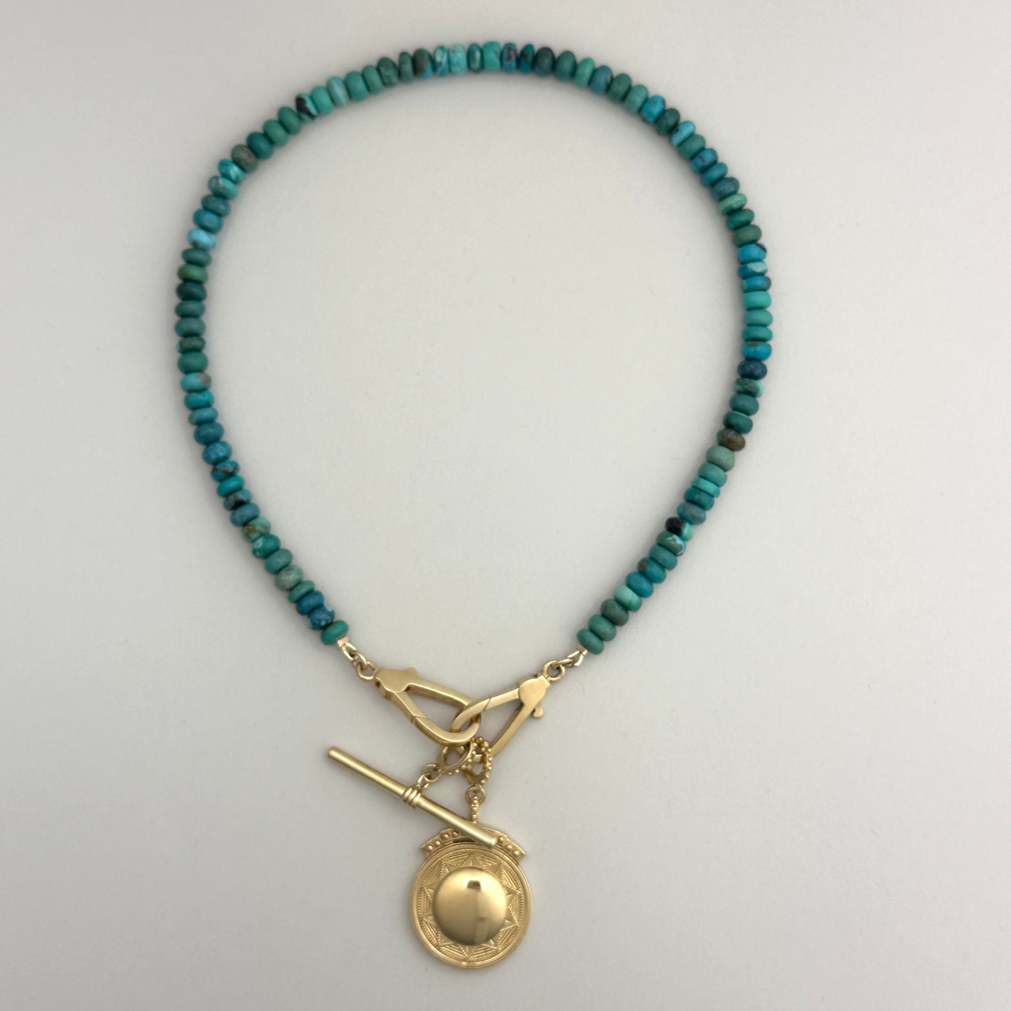 Load image into Gallery viewer, Turquose “MEGA LOVE LOCK” Charm Necklace Charm Necklace