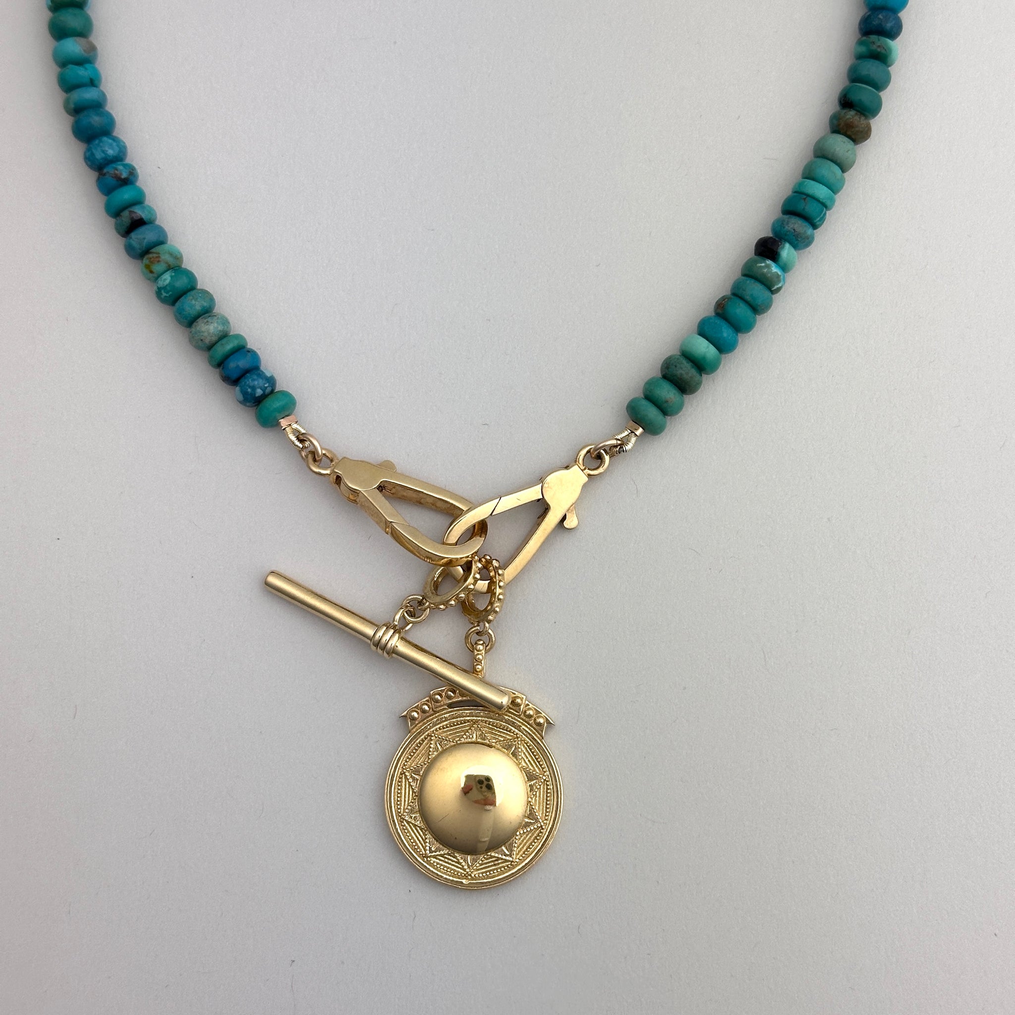 Load image into Gallery viewer, Turquose “MEGA LOVE LOCK” Charm Necklace Charm Necklace