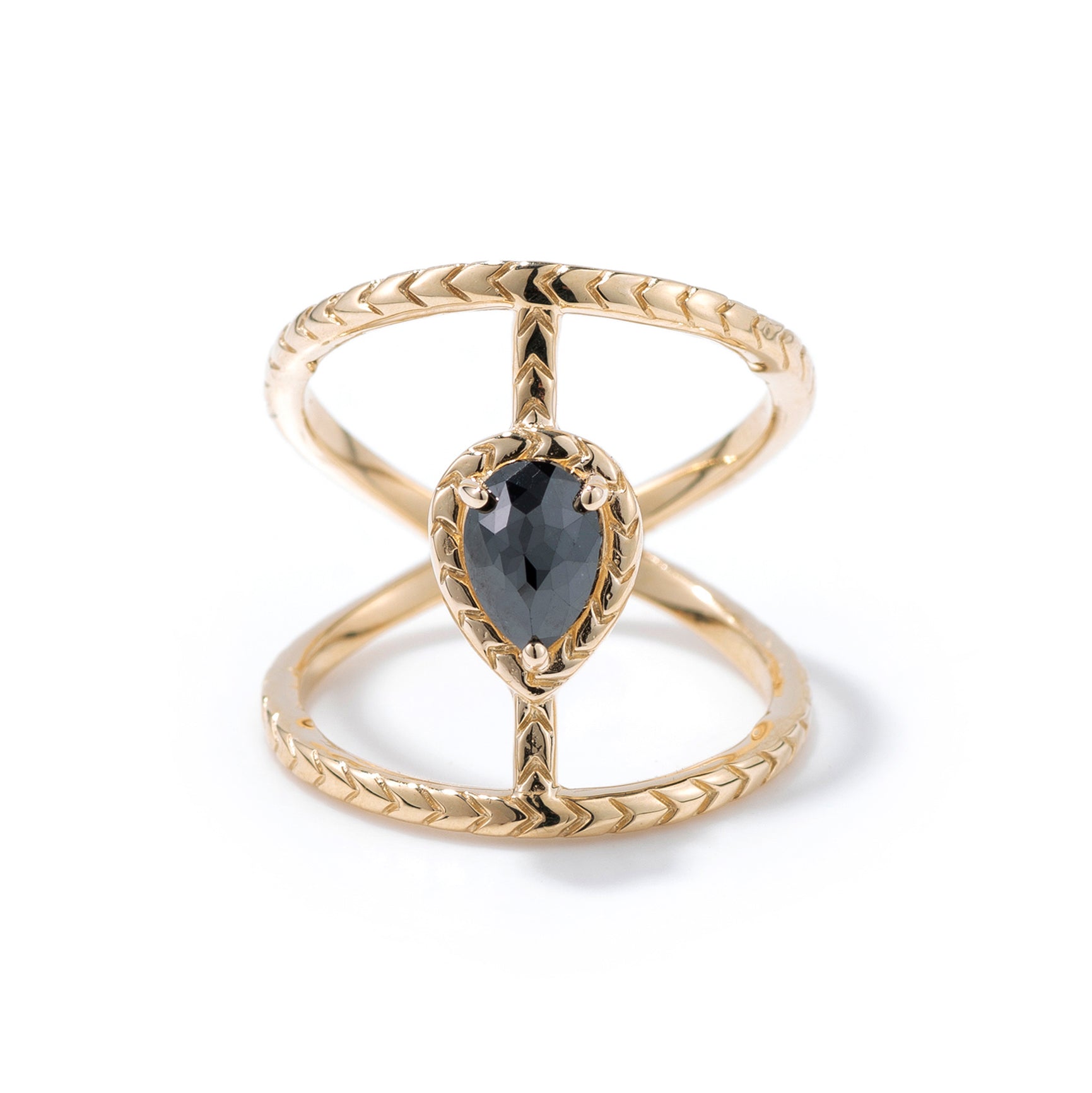 Load image into Gallery viewer, Gold Ring with Black Diamond