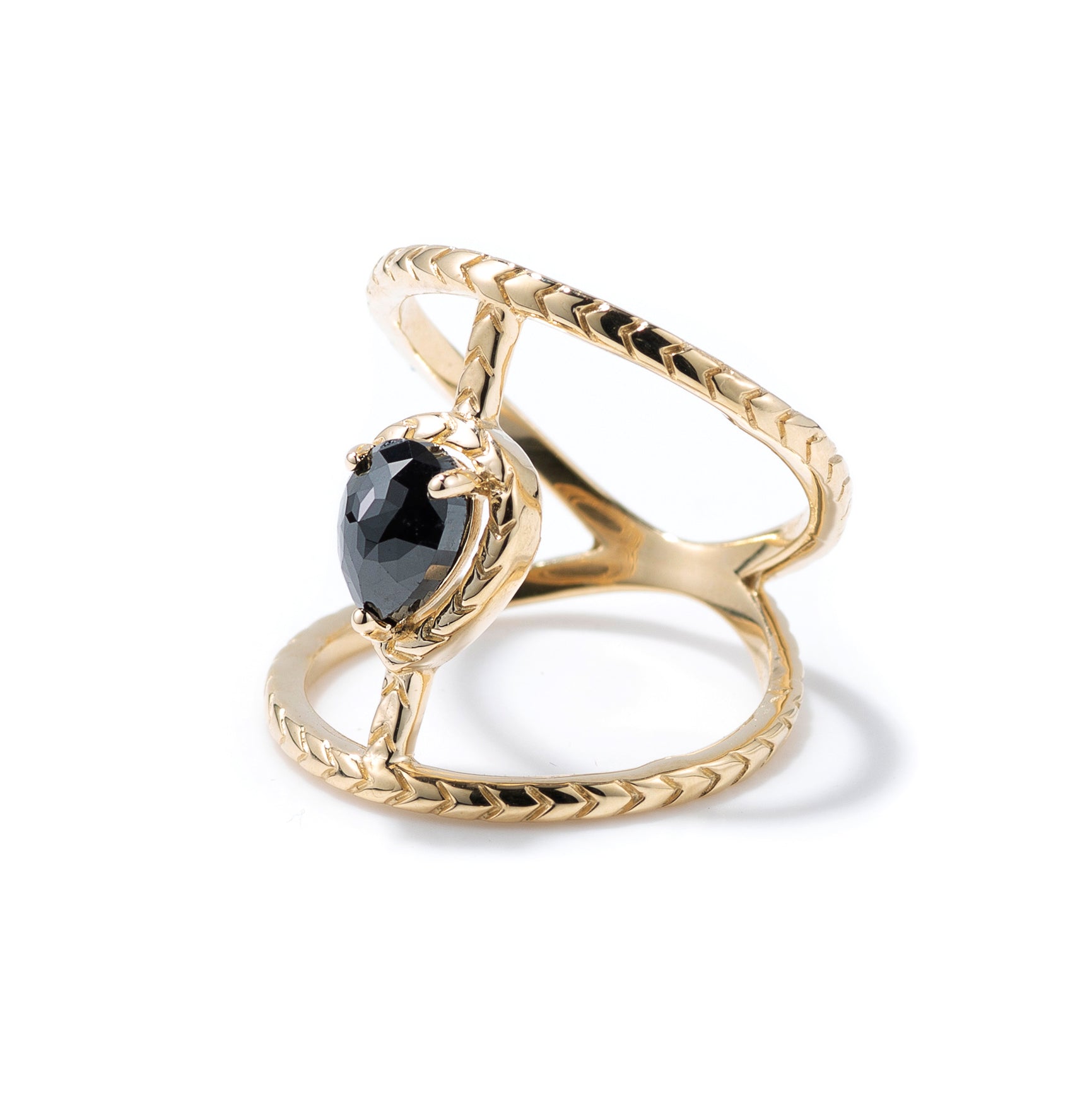 Load image into Gallery viewer, Gold Ring with Black Diamond