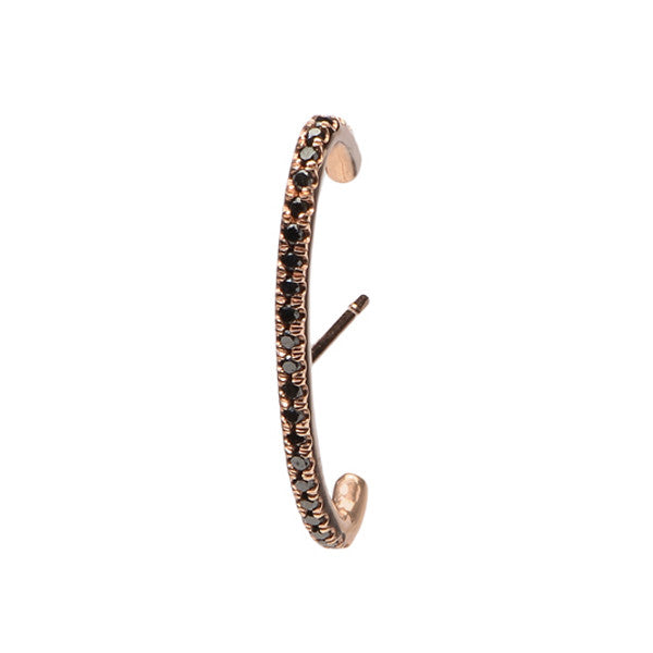 Load image into Gallery viewer, Single Black Diamond Line Ear Cuff