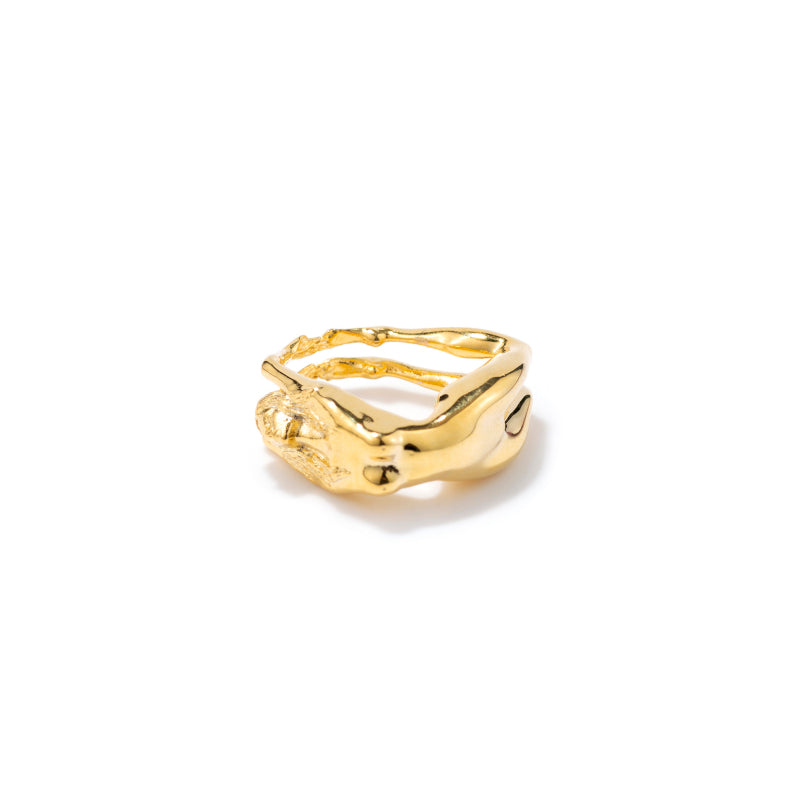 Load image into Gallery viewer, 14K Yellow Gold Vermeil Goddess Ring