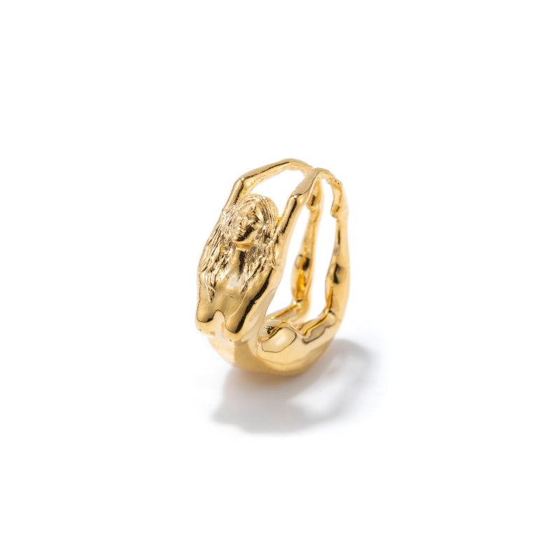 Load image into Gallery viewer, 14K Yellow Gold Vermeil Goddess Ring