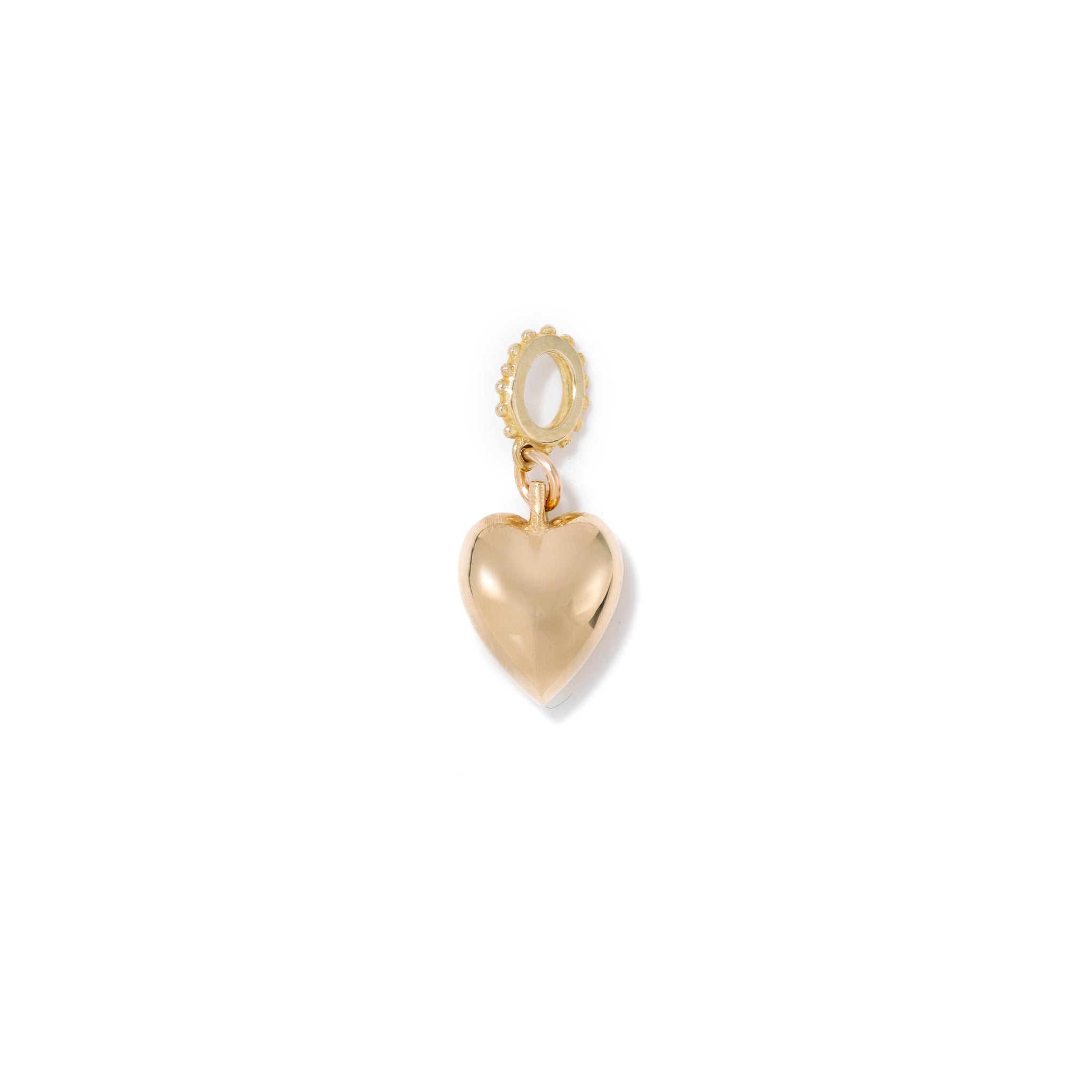 Load image into Gallery viewer, brass small puffy heart cham