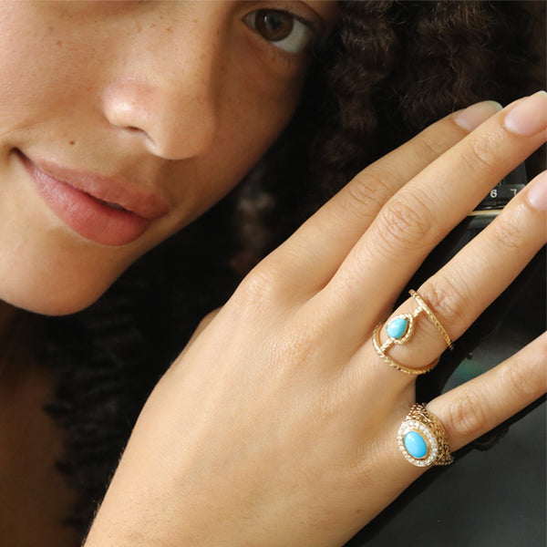 Load image into Gallery viewer, Chevron Bridge Love Twist- Turquoise