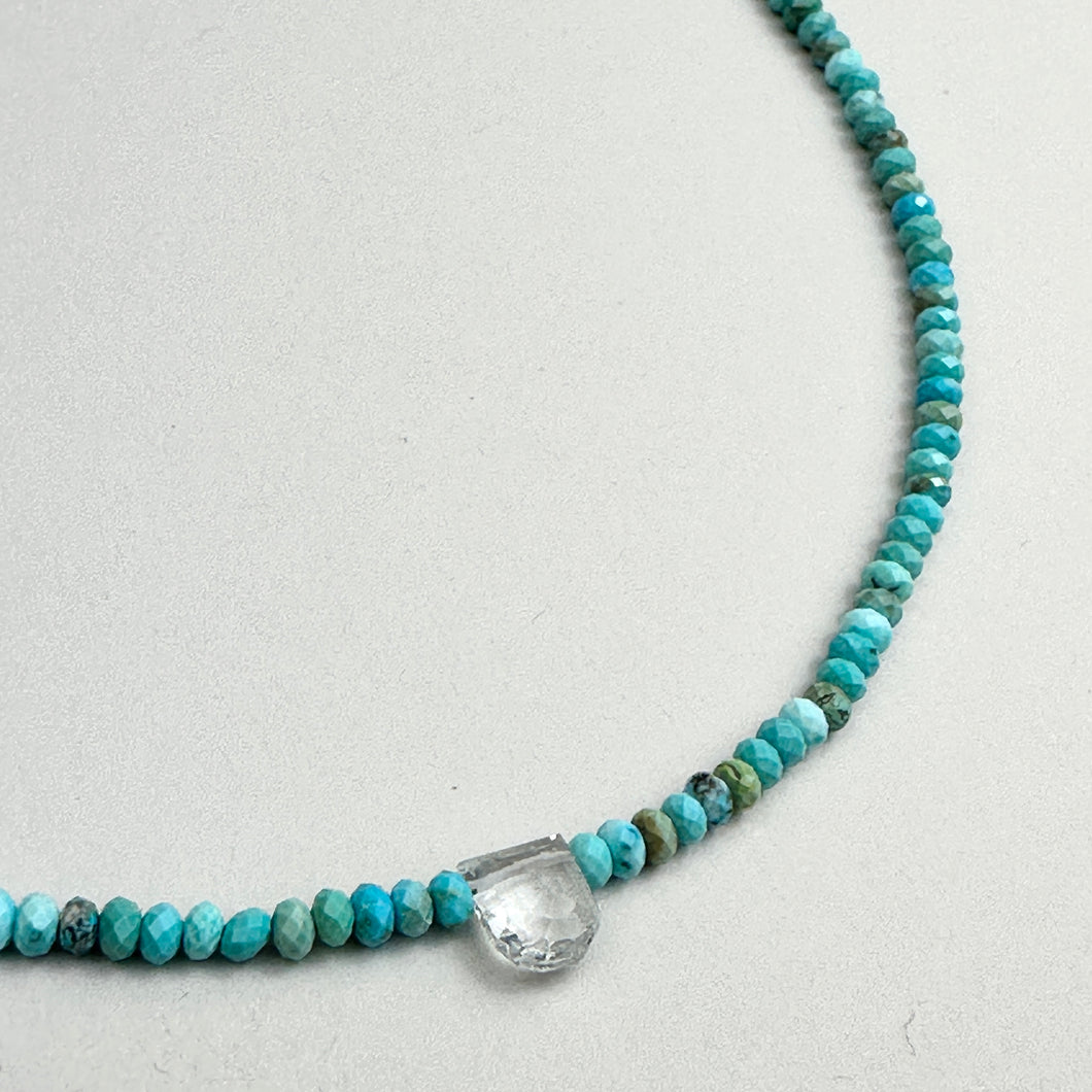 Tiny Beads Necklace - Turquoise and Stone