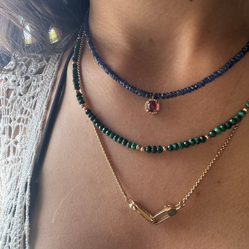 Tiny Beads Malachite Necklace