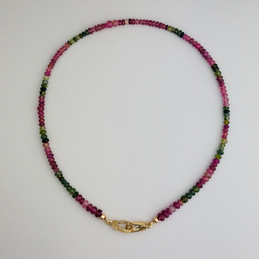 Watermelon Tourmaline Petit Love Lock Necklace