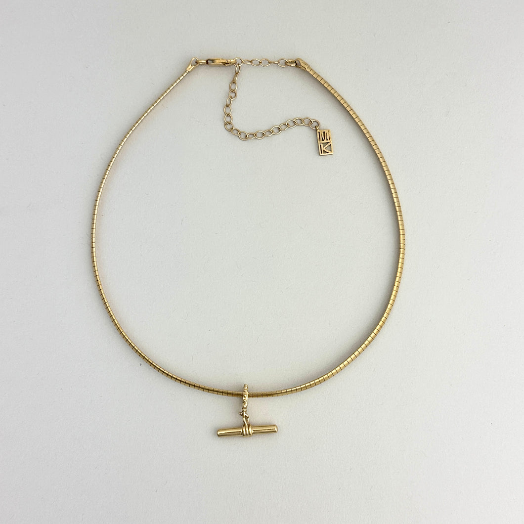 Omega Collar Bar Charm Necklace