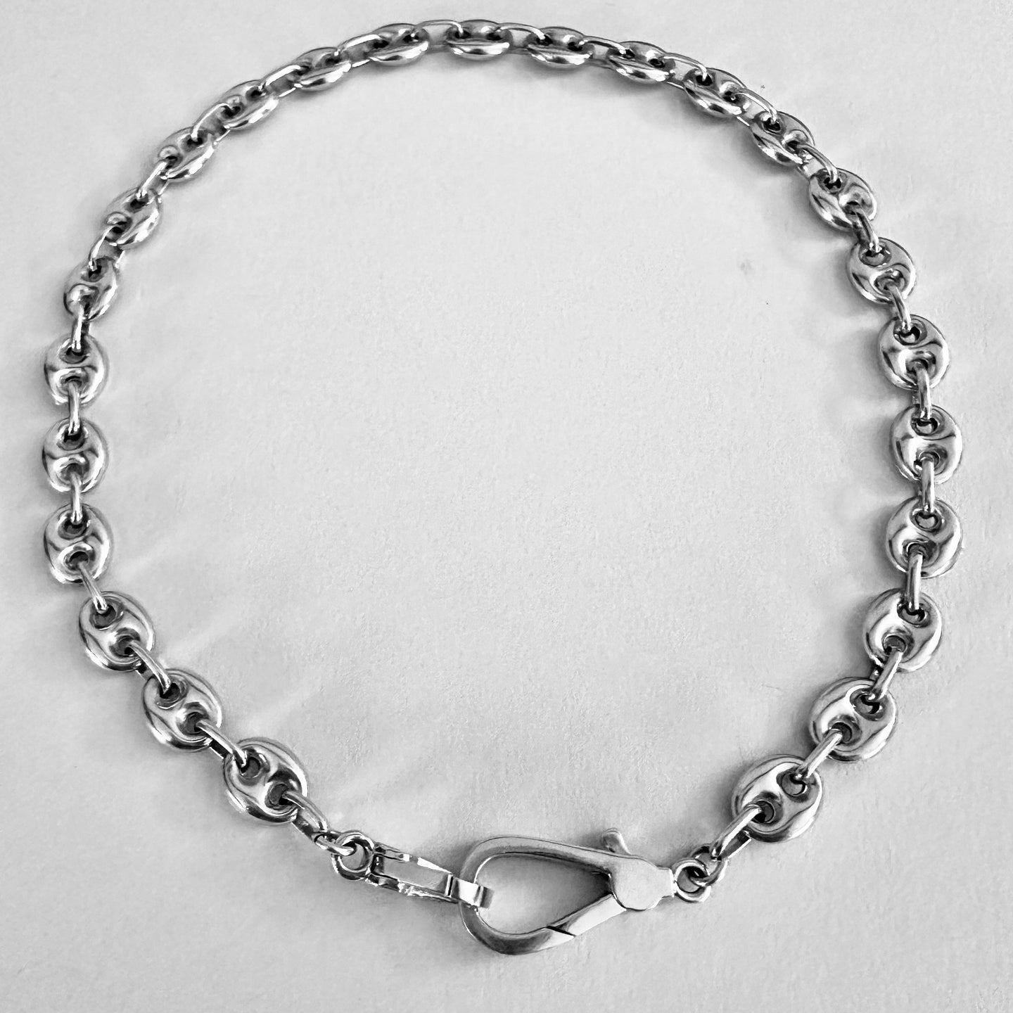 “LOVE LOCK” Necklace- Sterling Silver Small Puffy Mariner
