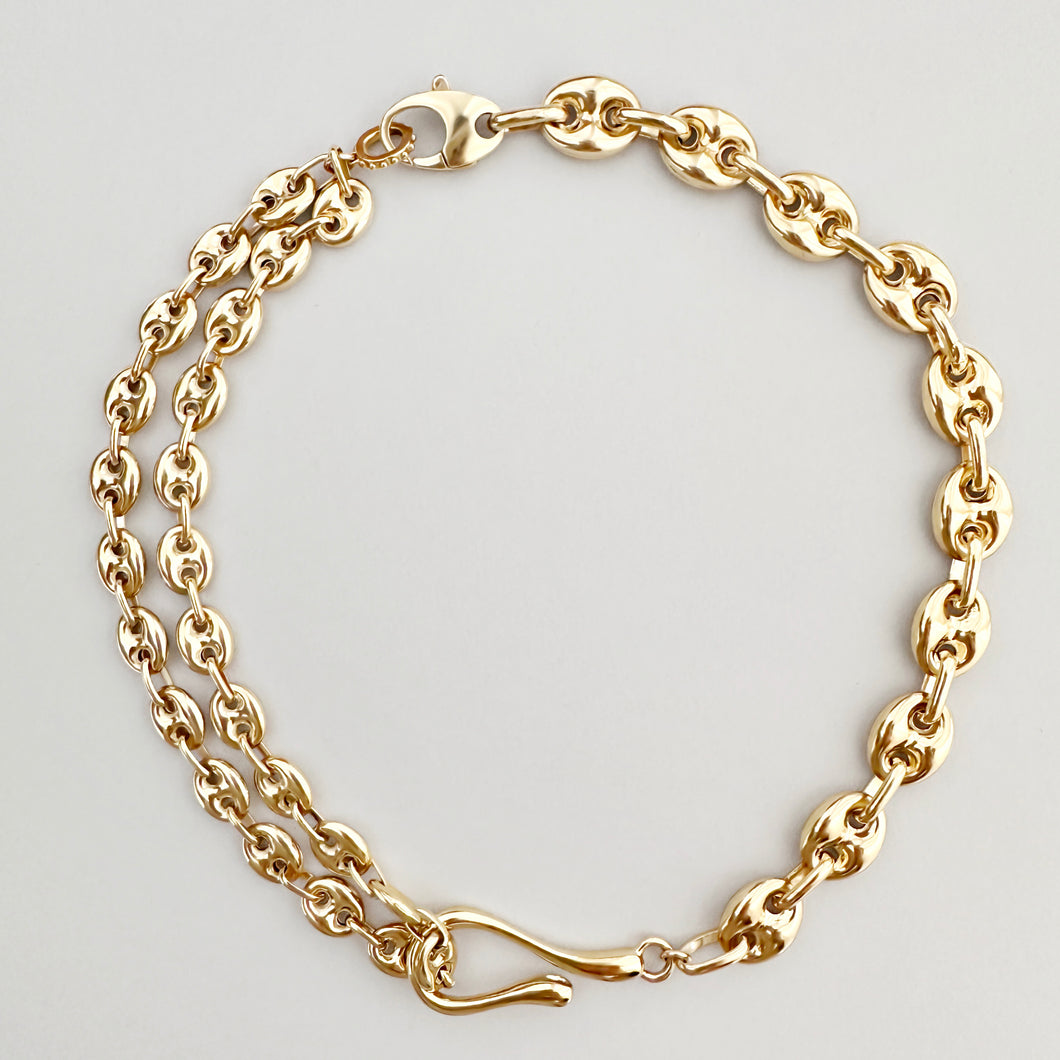 Puffy Mariner Hook + Loop Wrap Necklace