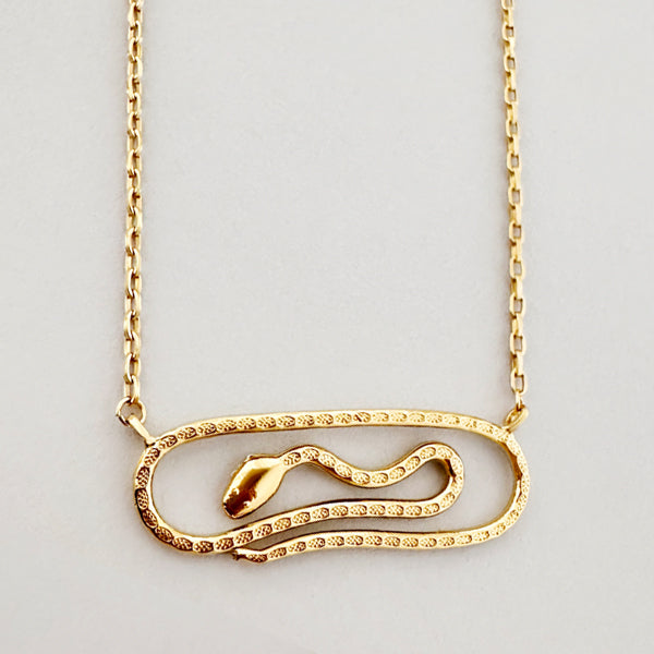Paperclip Snake Necklace