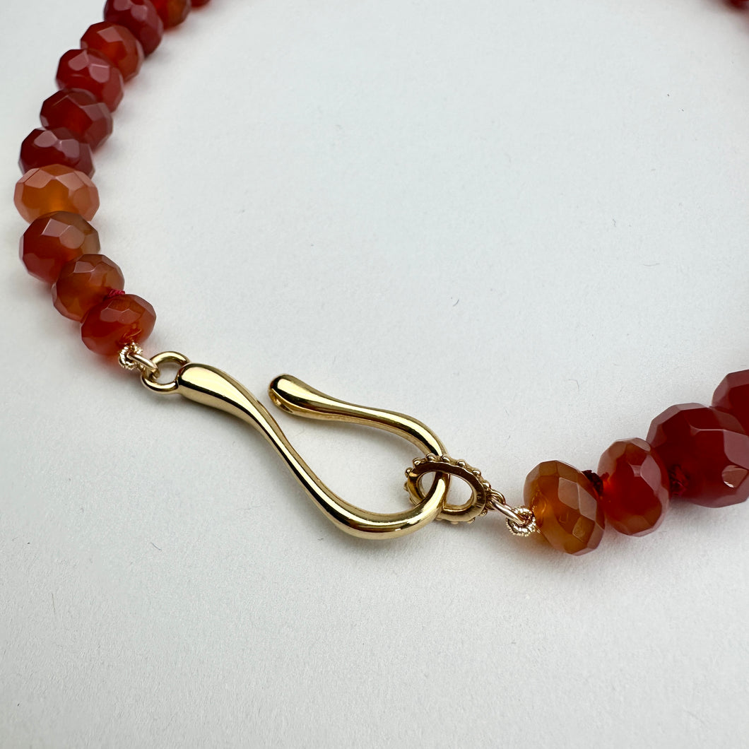 Red Agate Large Hook and Loop Necklace