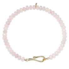 Load image into Gallery viewer, Rose Quartz Large Hook + Loop Necklace
