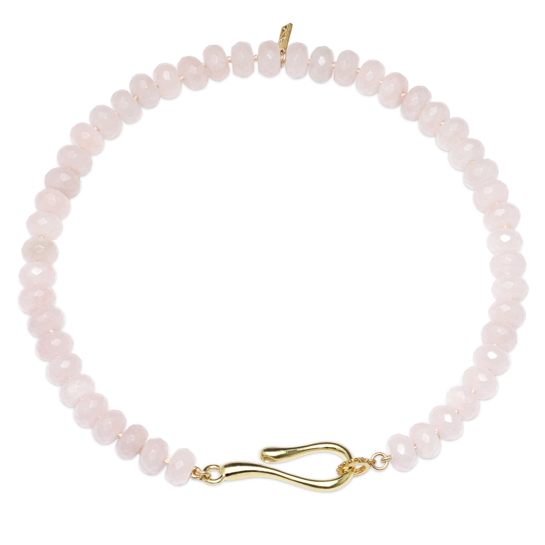 Rose Quartz Large Hook + Loop Necklace