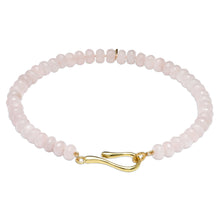 Load image into Gallery viewer, Rose Quartz Large Hook + Loop Necklace
