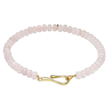 Load image into Gallery viewer, Rose Quartz Large Hook + Loop Necklace
