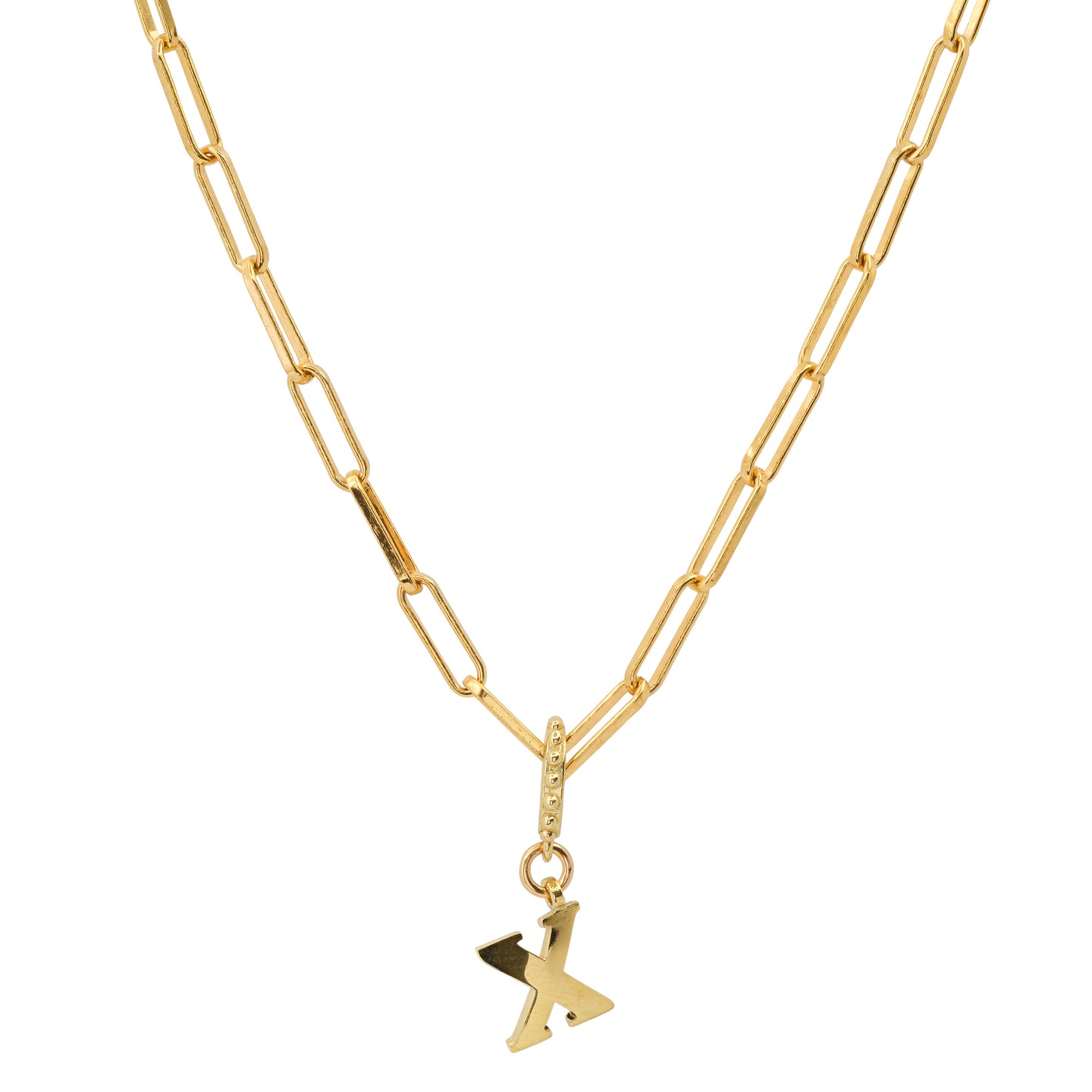Gold chain with X charm