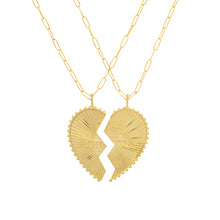Load image into Gallery viewer, 14K GOLD PLATED BROKEN HEART BFF NECKLACE SET
