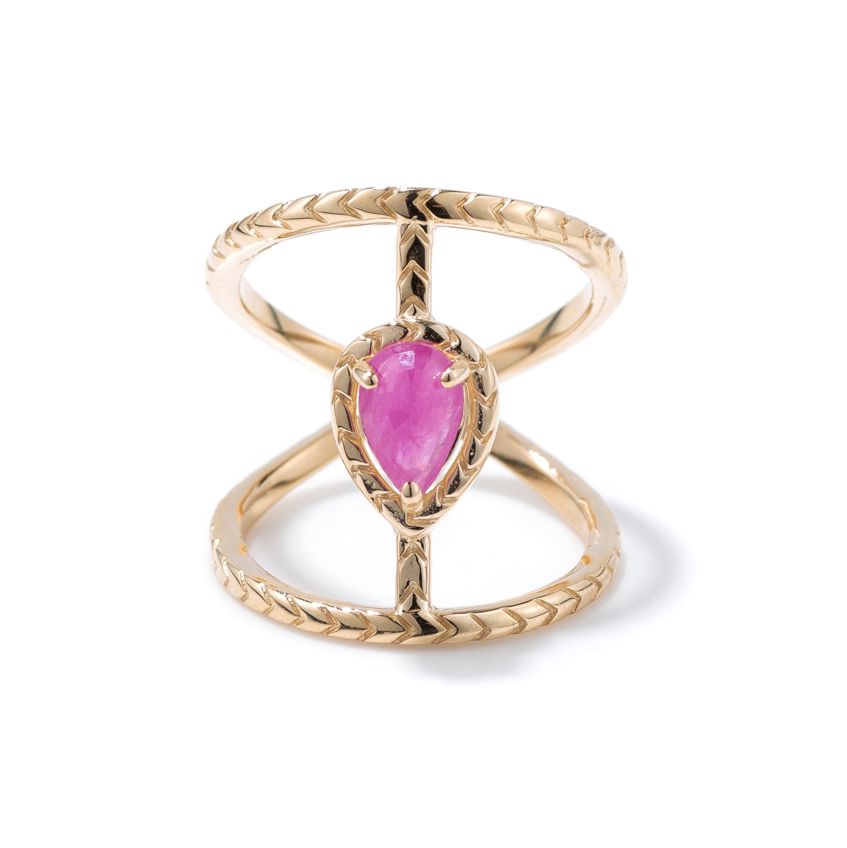 14K Chevron Bridge Love Twist- Ruby – Meredith Kahn
