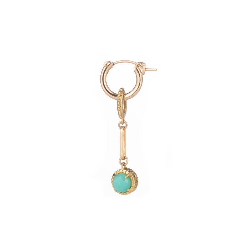 Single Stone Charm Hoop Earring