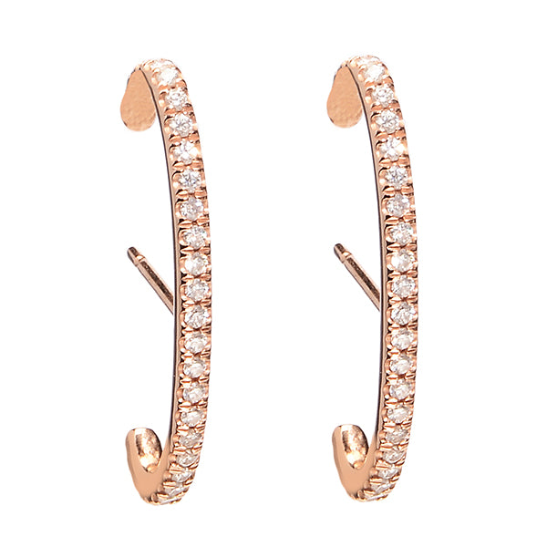 White Diamond Line Ear Cuff- Pair