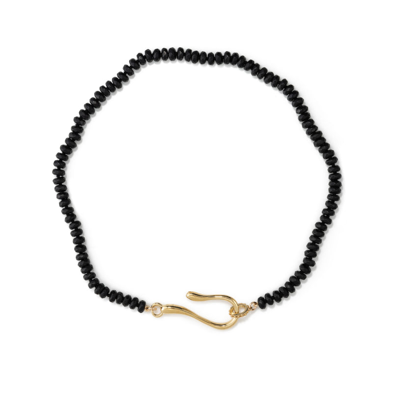 Black Agate Large Hook + Loop Necklace