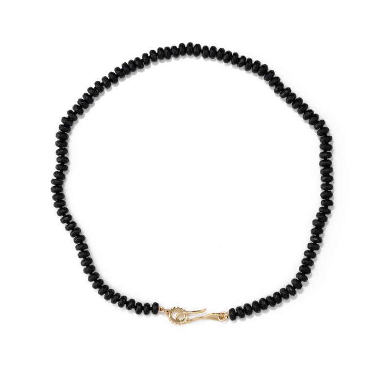 Black Agate Hook + Loop Necklace