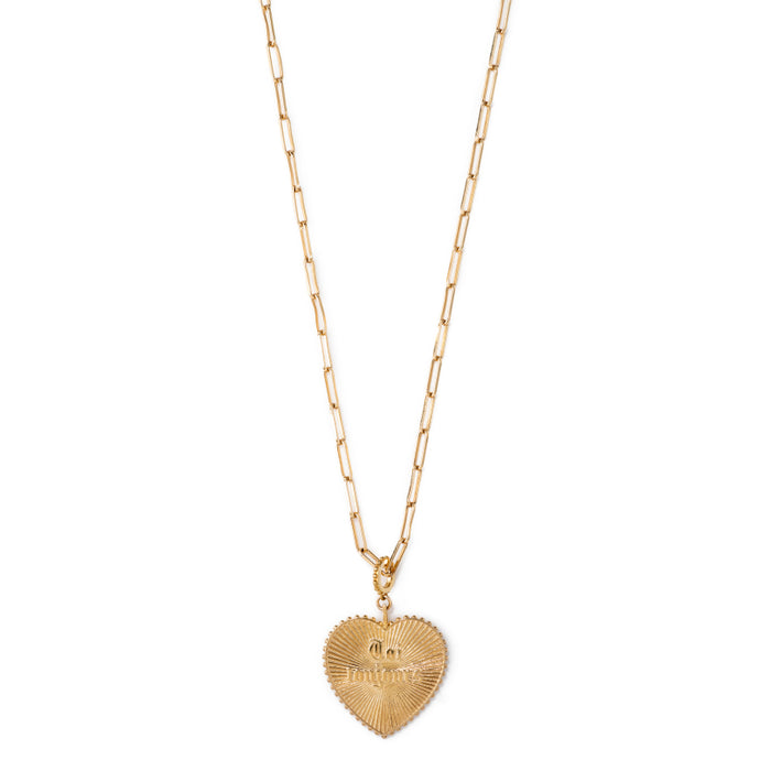 Gold Colored Chain with Heart Pendant 