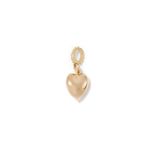Load image into Gallery viewer, brass small puffy heart cham
