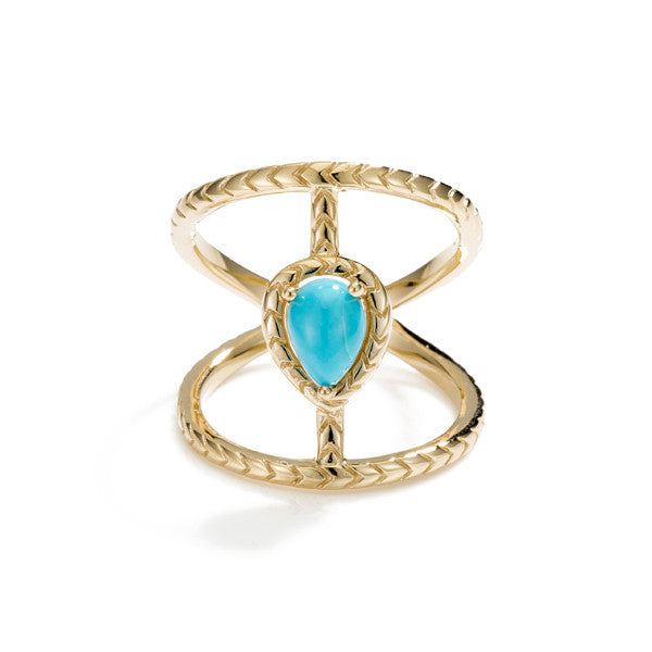Chevron Bridge Love Twist- Turquoise Vermeil