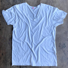 Load image into Gallery viewer, White V Neck T shirt 
