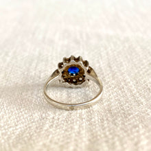 Load image into Gallery viewer, Vintage Blue Glass and Diamond Ring

